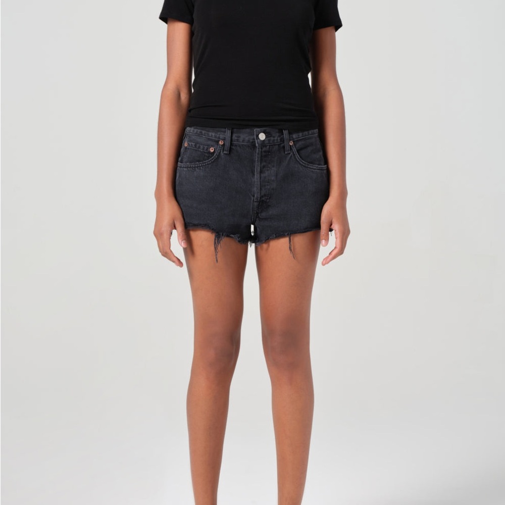 AGOLDE Parker Black Denim Shorts
